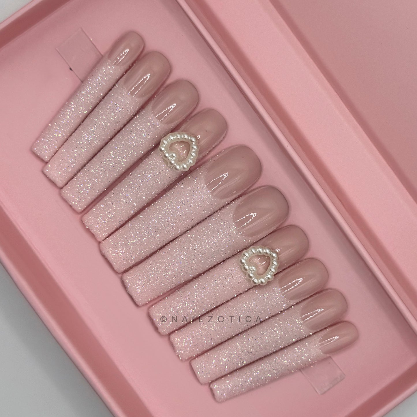 Nailzotica Glitter Reusable Acrylic Gel UV High Quality Handmade Luxury Press On Nails