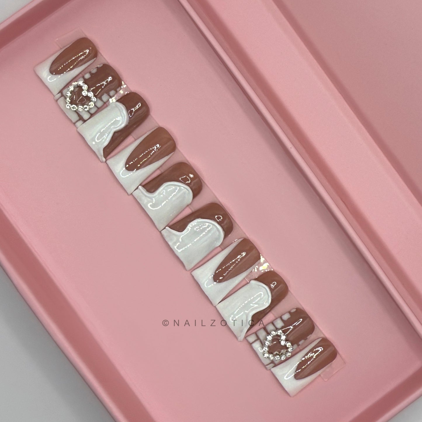 Nailzotica Short Length Reusable Acrylic Gel UV High Quality Handmade Luxury Press On Nails