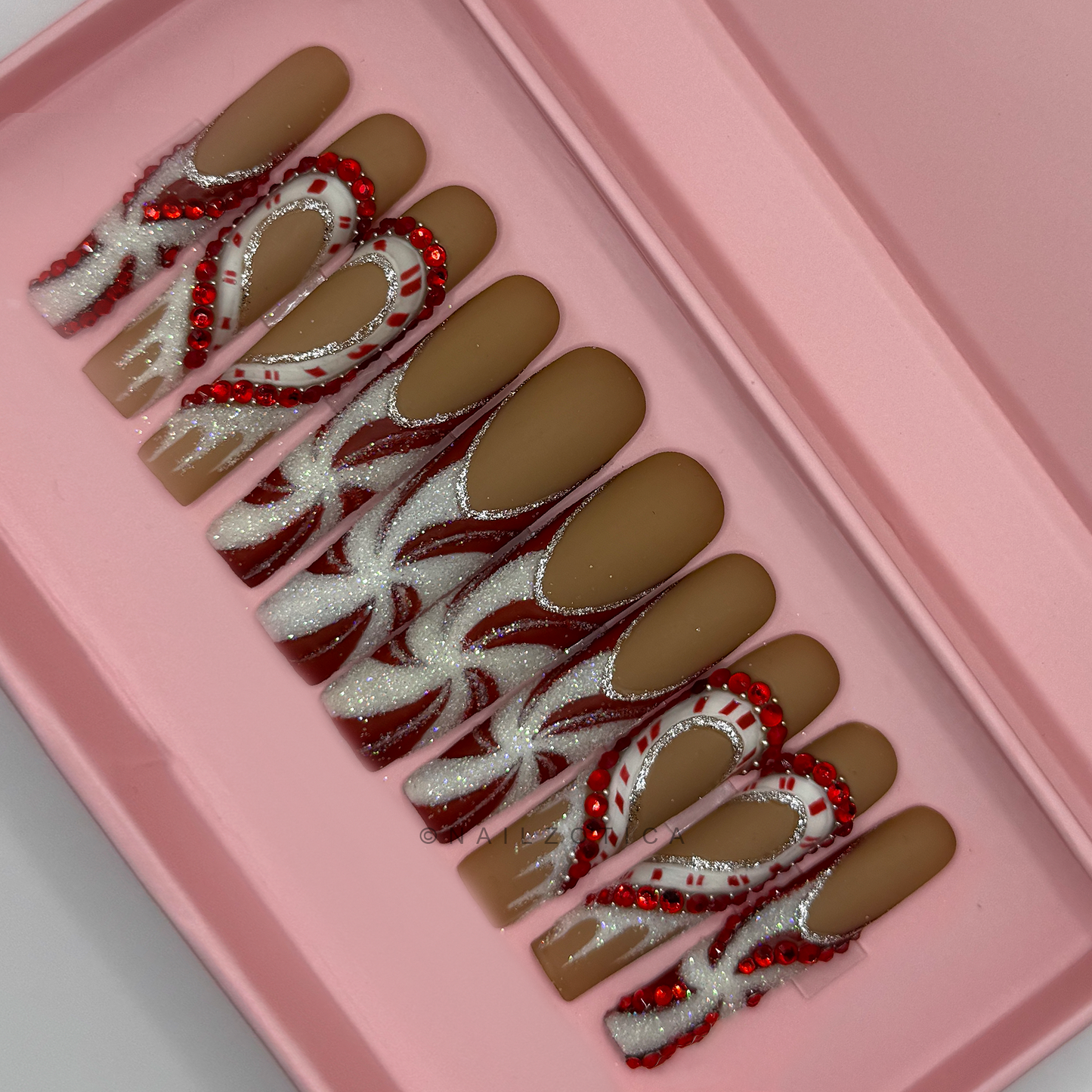 Nailzotica Glitter Reusable Acrylic Gel UV High Quality Handmade Luxury Press On Nails