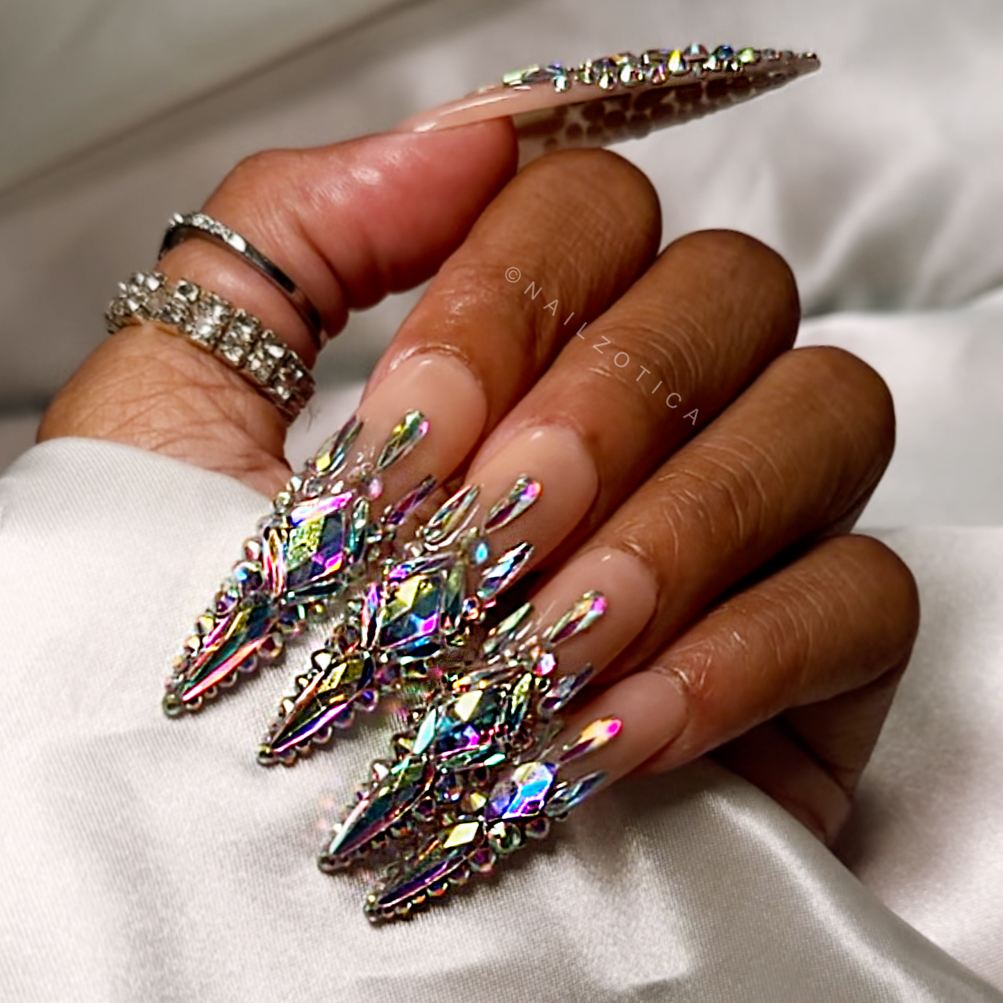 Nailzotica Stiletto Shape Reusable Acrylic Gel UV High Quality Handmade Luxury Press On Nails