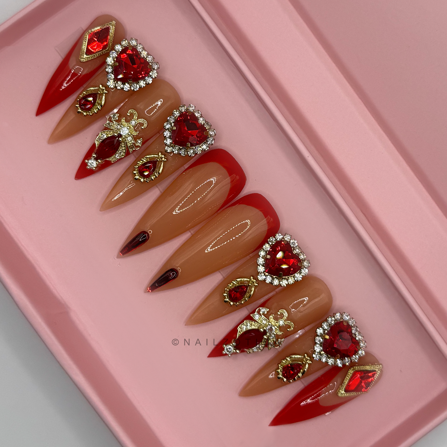 Nailzotica Stiletto Shape Reusable Acrylic Gel UV High Quality Handmade Luxury Press On Nails