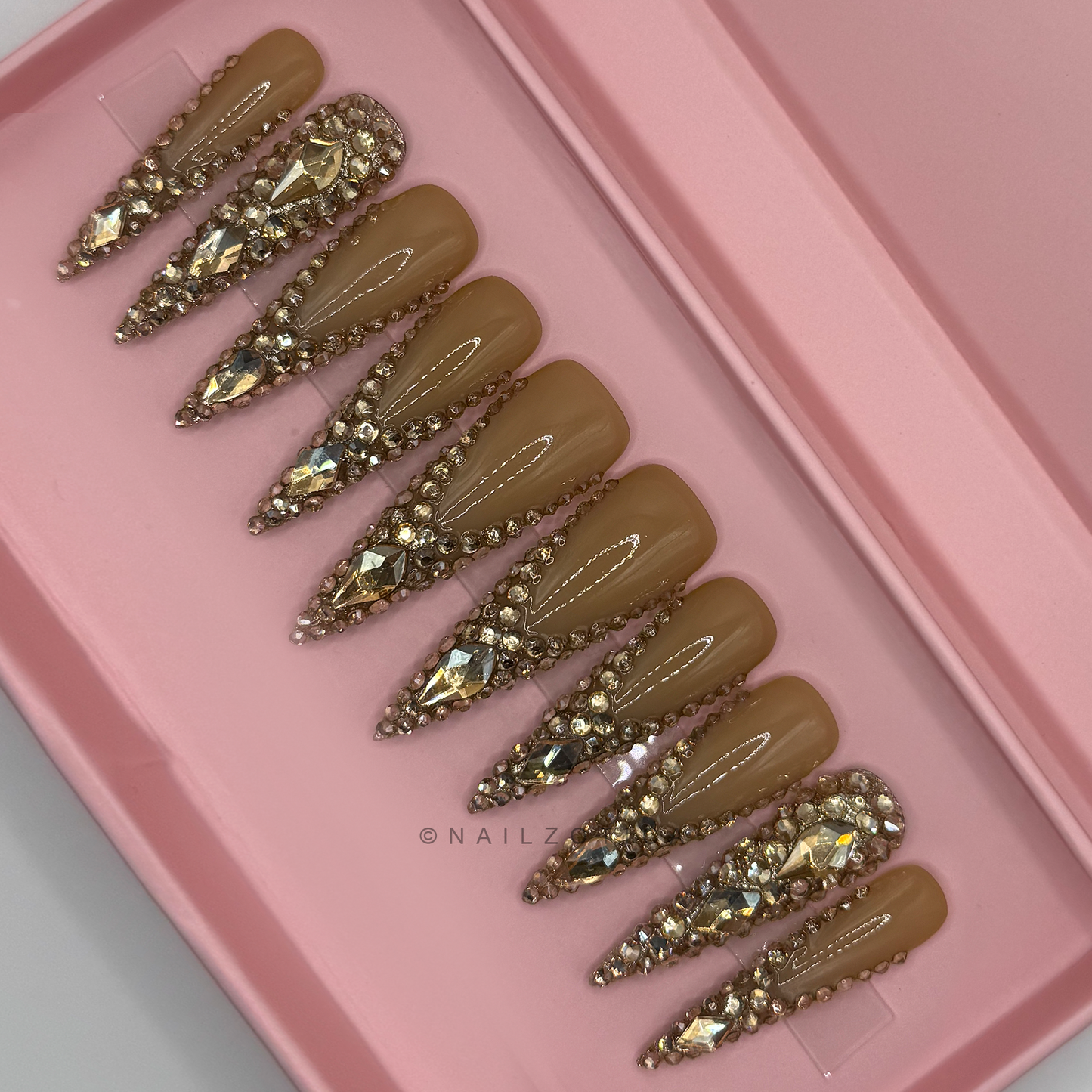 Nailzotica Stiletto Shape Reusable Acrylic Gel UV High Quality Handmade Luxury Press On Nails
