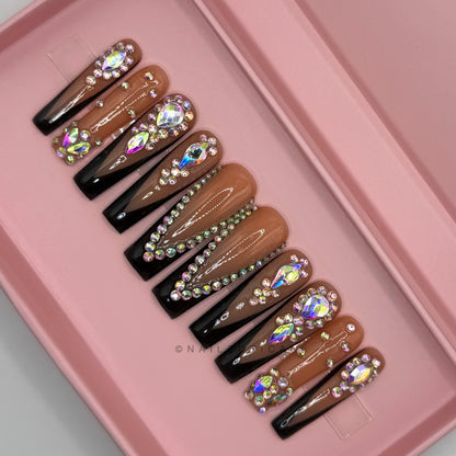 Nailzotica Long Length Reusable Acrylic Gel UV High Quality Handmade Luxury Press On Nails