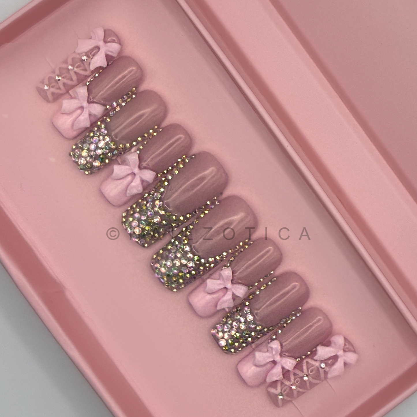 Nailzotica Square Shape Reusable Acrylic Gel UV High Quality Handmade Luxury Press On Nails