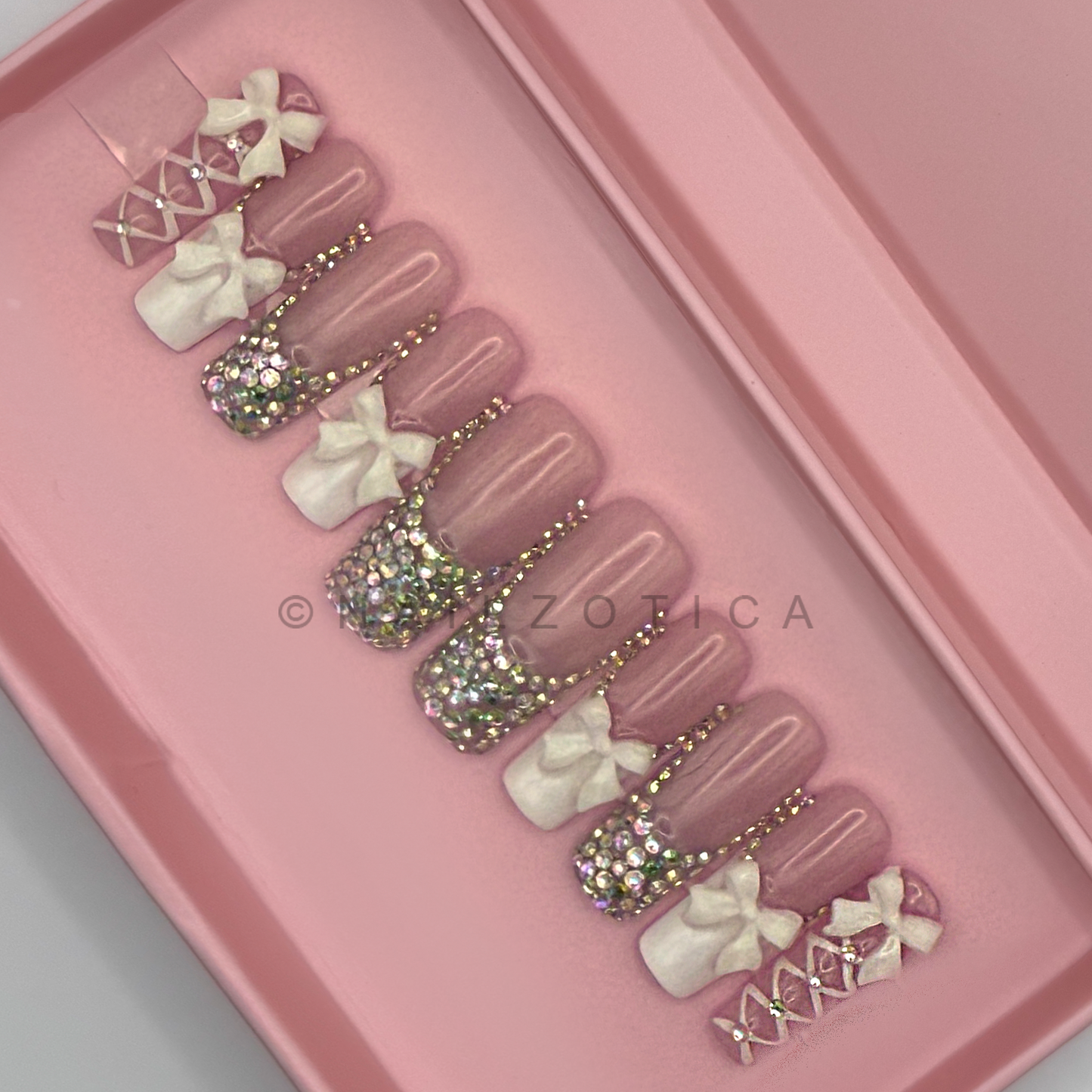Nailzotica Square Shape Reusable Acrylic Gel UV High Quality Handmade Luxury Press On Nails