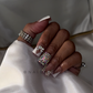 Business Woman - Short Length 25mm Duck Shape V-Cut White French Tip Reusable Acrylic Gel UV Hand-Painted High Quality Handmade Luxury Press On Duck Nails