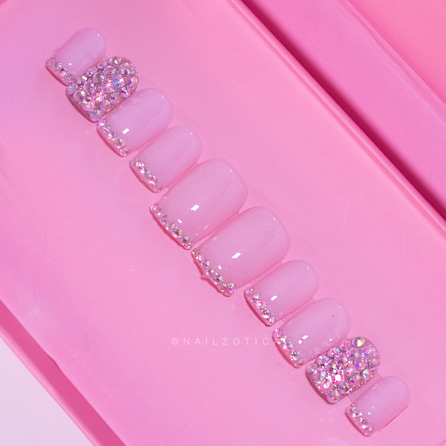Nailzotica Short Length Reusable Acrylic Gel UV High Quality Handmade Luxury Press On Nails