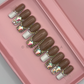 Nailzotica Medium Length Reusable Acrylic Gel UV High Quality Handmade Luxury Press On Nails