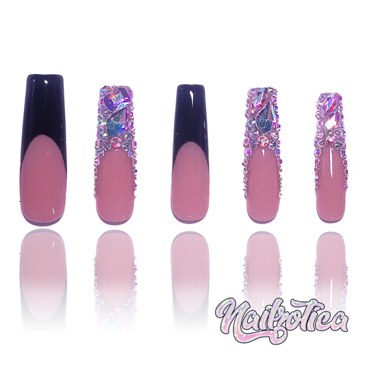 Frenchie Bling - Handmade Luxury Press On Nails