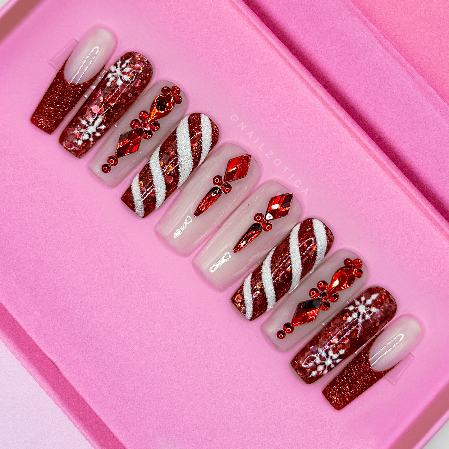 Naughty List - Handmade Luxury Holiday Edition Christmas Press On Nails