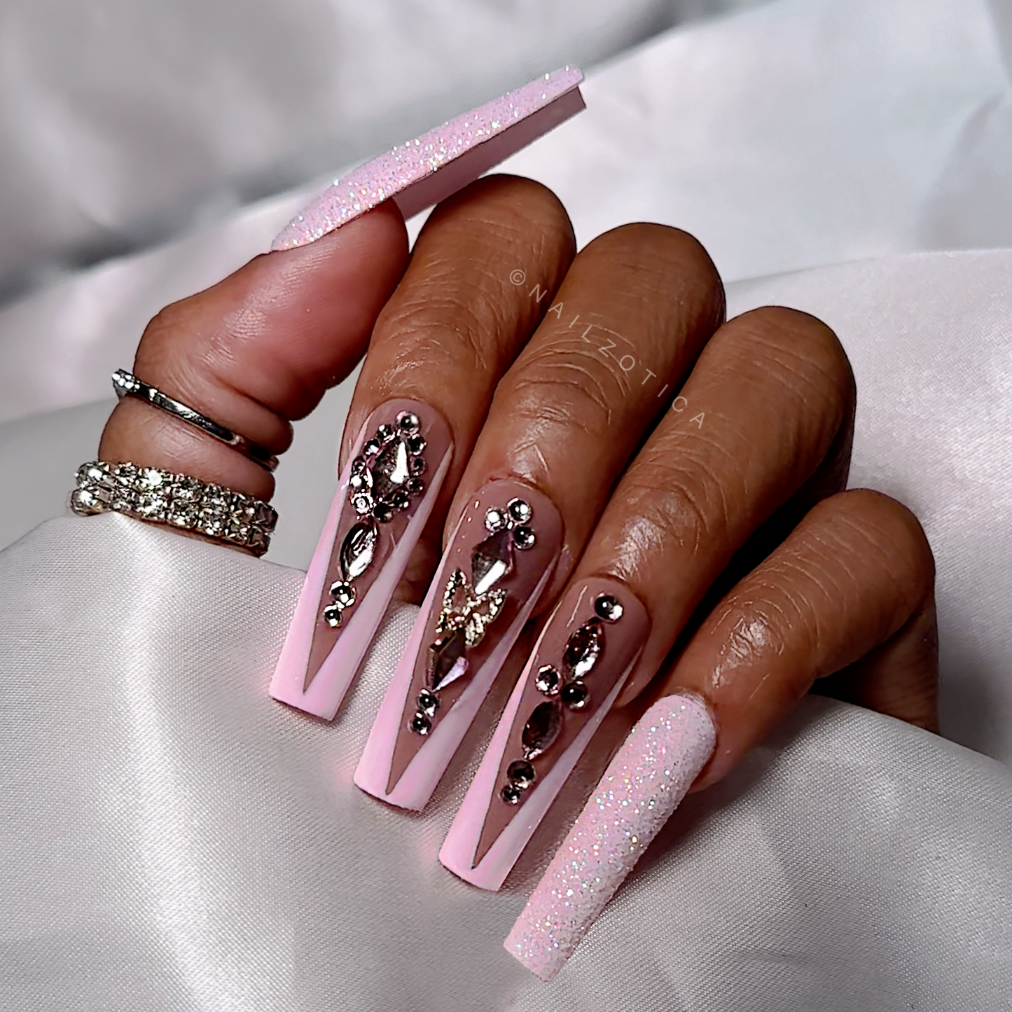 Pink Princess - Handmade Press On Nails