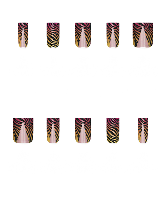 Zebra Stripes Animal  Handmade Acrylic Press On Nails By @iamjaybabie r8Mwmg4SjLa6lzgvPEPX