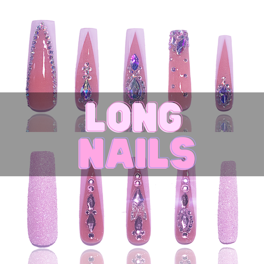 Nailzotica Long Length Reusable Acrylic Gel UV High Quality Handmade Luxury Press On Nails