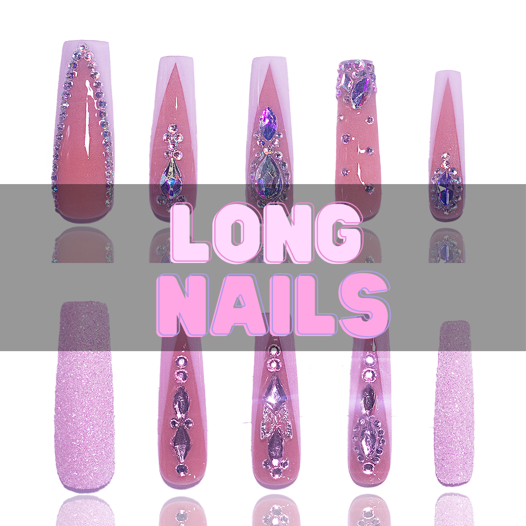 Nailzotica Long Length Reusable Acrylic Gel UV High Quality Handmade Luxury Press On Nails (Custom)