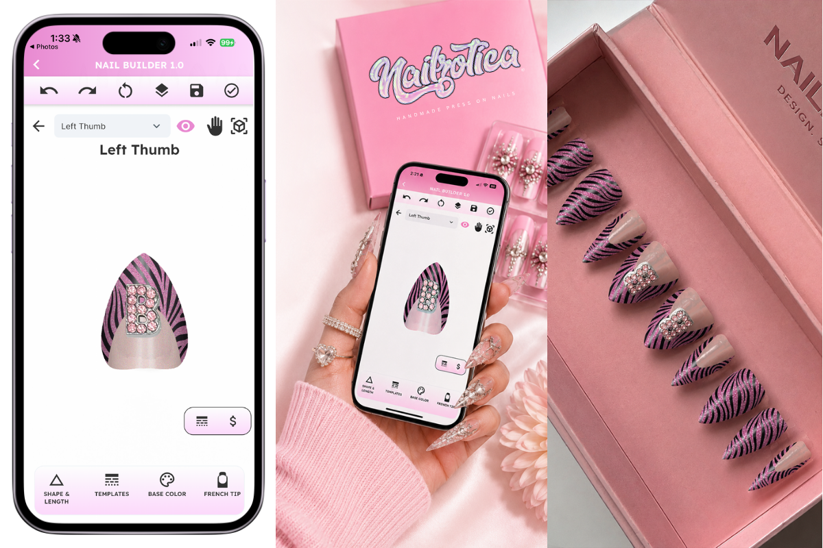 Build custom nails in the Nailzotica app